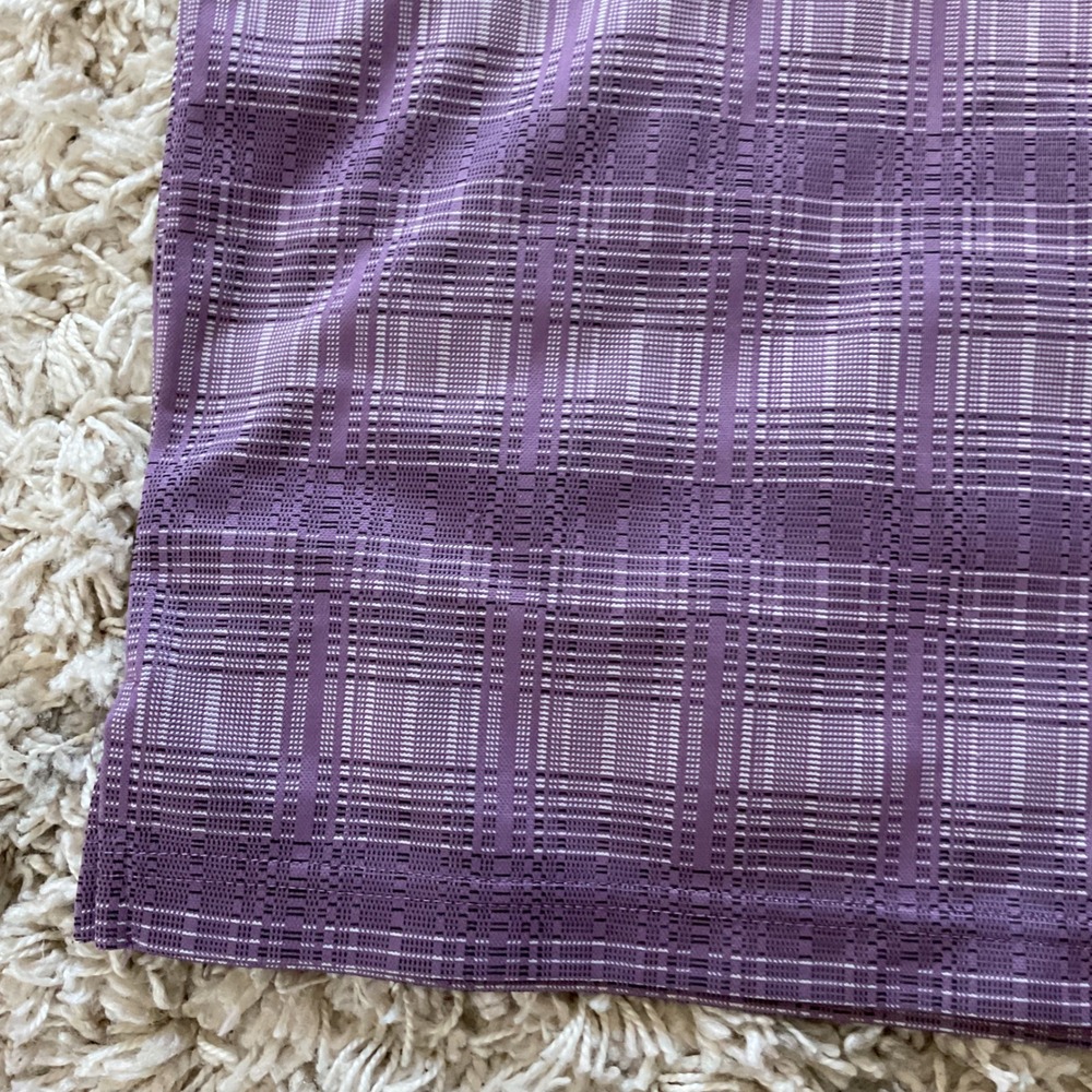 PGA Tour Mens Large Purple Plaid Textured‎ Short Sleeve Golf Polo Shirt - Picture 10 of 15